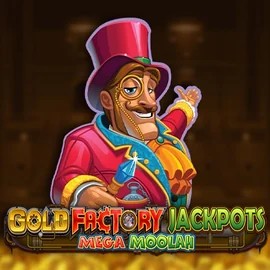 Gold Factory Jackpots Mega Moolah slot visual from Aurum Signature Studios available on casinobossy.eu.com