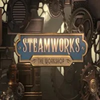 Steamworks The Workshop slot logo by Peter & Sons at Casino Bossy