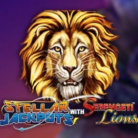 Stellar Jackpots with Serengeti Lions online game logo by Lightning Box Game on casinobossy.eu.com